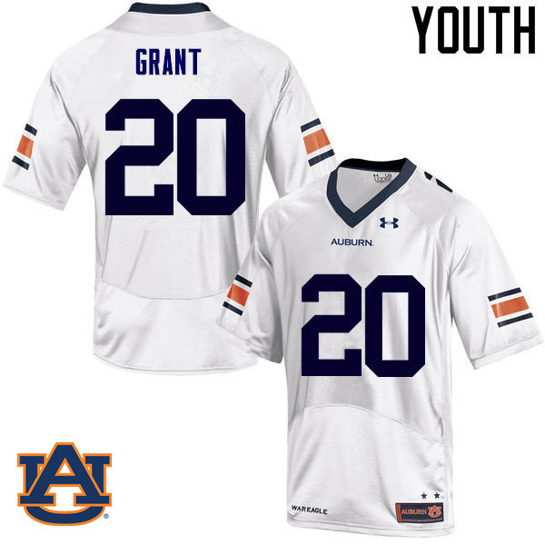 Youth Auburn Tigers #20 Corey Grant College Football Jerseys Sale-White